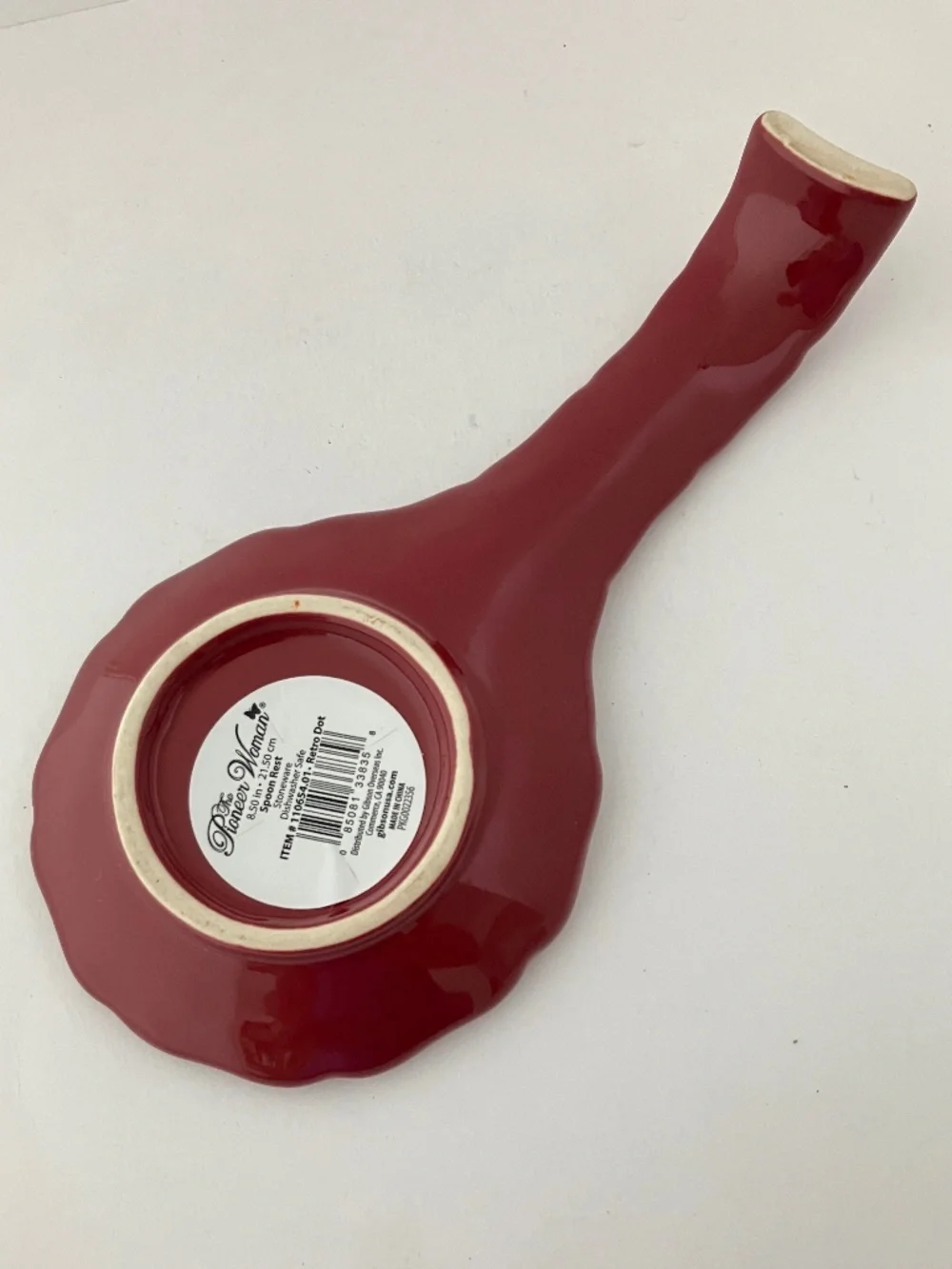 The Pioneer Woman Retro Dot Ceramic Spoon Rest with Scalloped Edge Stoneware NEW